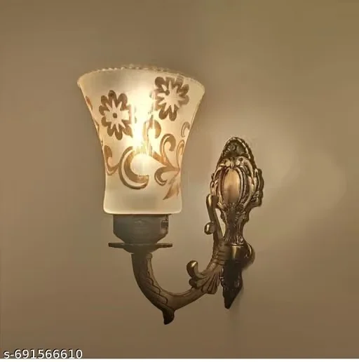 New ANTIQUE INIDAN DECENT WALL LIGHT Outdoor Light Downlight uplight Metal Base Wall Lamp/Light for Gift & Home Decorations.(Bulb not Included)(Made in India) (Pack of 1) Look Decorative Single Lamp Hanging Wall Light(Ac/, Glass)_(Without Bulb)