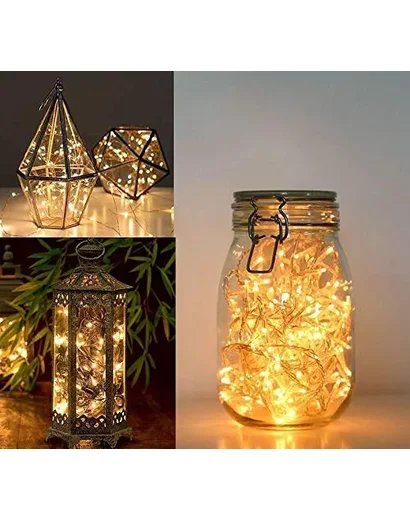 Yellow Plastic Rice Lights 10 Meter Serial Bulb Ladi