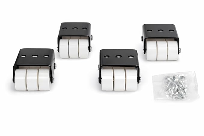 Castersman Sixer Wheel Fix for Furniture/Heavy Duty Sixer Havy Fix Wheel Caster- 150 kg Load Capacity (Black - White) Pack of 4 (Screw & Washer Also Included)
