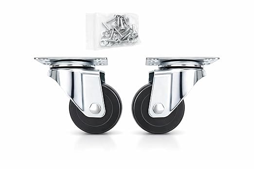 Castersman 2' plat Heavy Castor for Centre Table Furniture/300 kg Load Capacity (50 mm) Swivel Furniture Caster (Pack of4) (Washer & Screw Also Included)