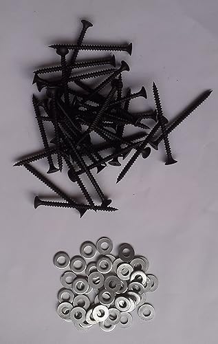 Castersman- Unique Assorted Set of Wall Rawl Plugs/Gitti (50mm Length), Zinc Plated Screw with Saw Thread and Washers - Set of 50 = Total 150 pcs
