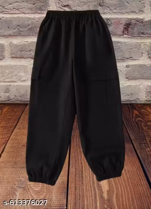 Kidswear Casual Lightweight Sport pants For All Seasons Ankle length Black