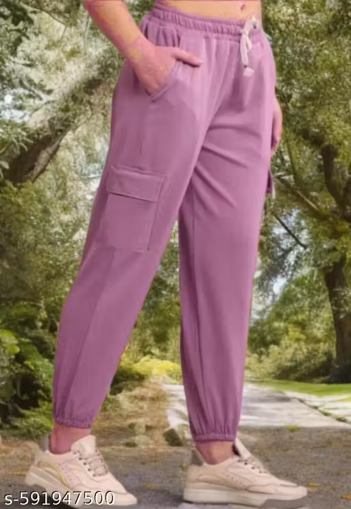 Trending style women cargo Elastic with 4 Pocket & Bottom elastic Onion colour