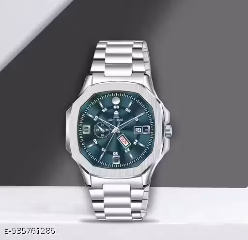 New Stylish Silver Dial Stainless Strap Watch For Boys&Men
