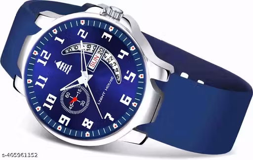 Black Light House watch designed for men and boys, showcasing a black and white color scheme with red and white face.