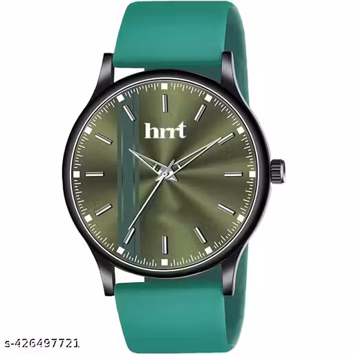 hrrt Green Dial Analog Watch for Men & Boys | Stylish Green Strap | Sleek Modern Design | Lightweight Casual Wrist Watch