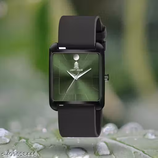 hrrt Green Dial Black Classic Analog Watch for Men & Boys