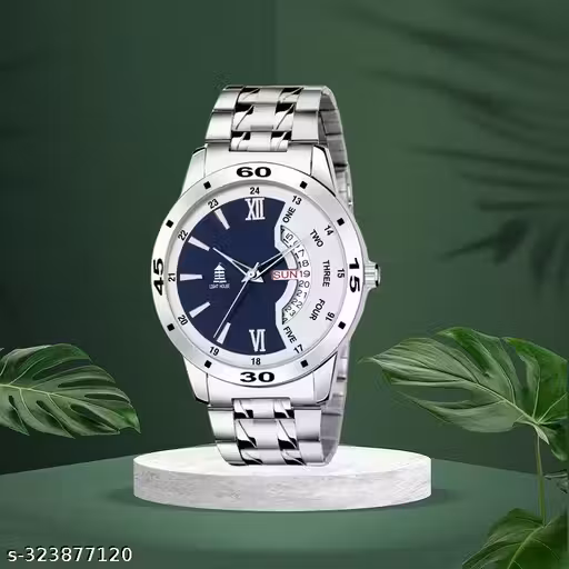 Light House Latest Men Stainless Steel Blue Dial Analog Watch For Men & Boys