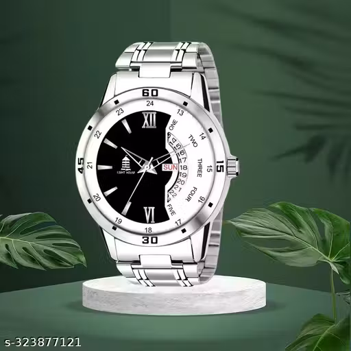 Light House Latest Men Stainless Steel Blue Dial Analog Watch For Men & Boys