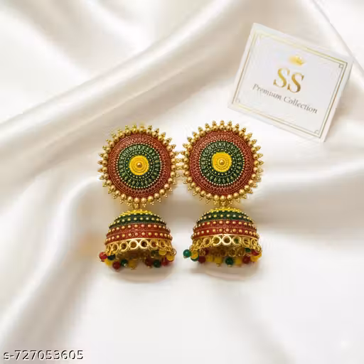 women Stylish beads design earing's Jhumki and studs for ethnic and casual wear very Comfortable and fashionable