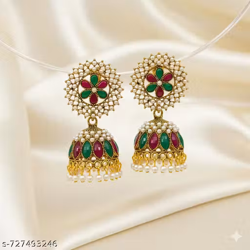 women Stylish stones & beads design earing's jhumka and studs for ethnic and casual wear very Comfortable and fashionable