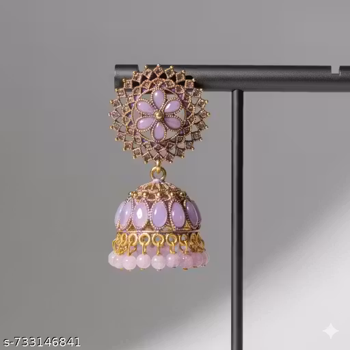 women & girl's Stylish stones & beads design earing's jhumka and studs for ethnic and casual wear very Comfortable and fashionable