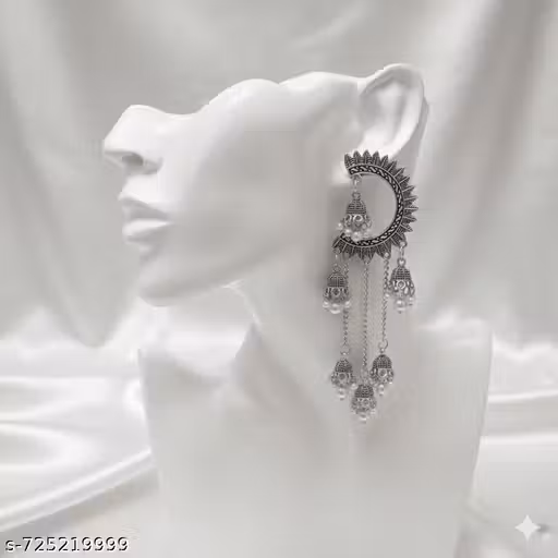 Trending silver jhumka earrings