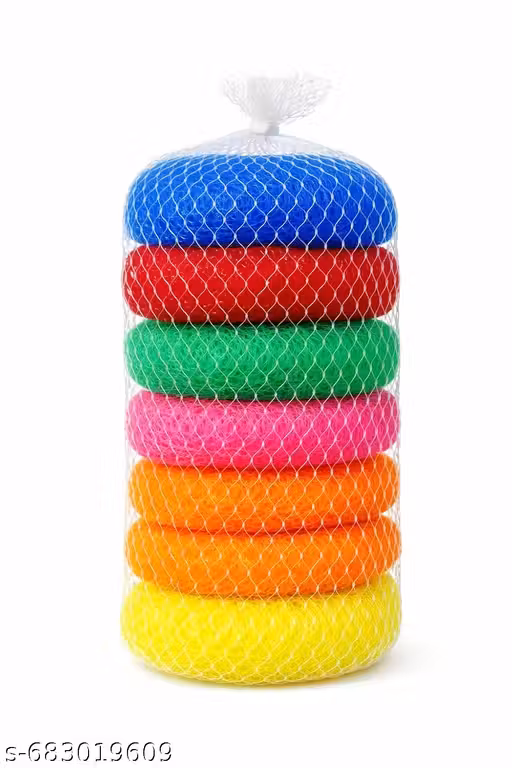 Multipurpose Nylon Dish Scrubber Pack of 6 | Heavy Duty Utensil & Kitchen Cleaning Scrub Pads | Colorful, Long Lasting & Reusable