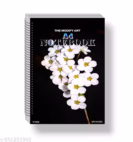 THE MODIFY ART A4 Spiral Plain/Unruled Notebook II 200 pages (Set of 1 ) Notebook II A4 Size, 75 GSM, Perfect for Students & Professionals, Ideal for Office & Creative Use premium Quality