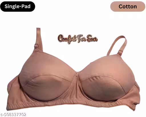 Women's Cotton Blend Lightly-Padded Wirefree Full Coverage T-Shirt Bras (Pista)