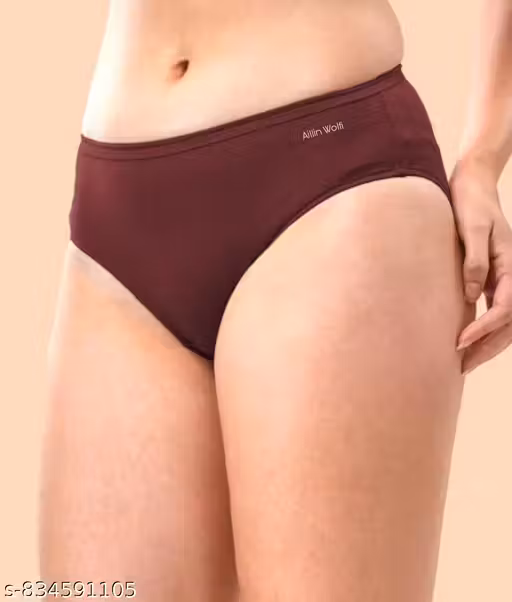 Aillin Wolfi Women’s Plain Panty 100% Cotton Hipster Panty combo – Pack of 3 | Everyday Panty | Anti‑Bacterial Tech | Keeps you dry and Fresh | Sweat Absorbent | Inner Elastic cotton panty | No‑Mark