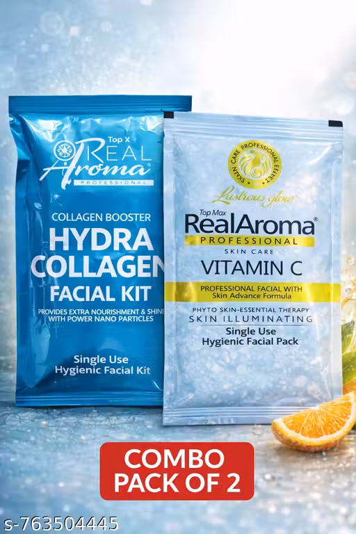 RealAroma Professional Hydra Collagen & Vitamin C Facial kit With Skin Advance Formula (Pack Of 2)
