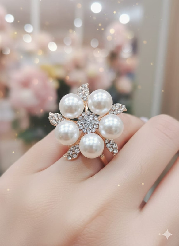 Pearl Flower Designer Ring