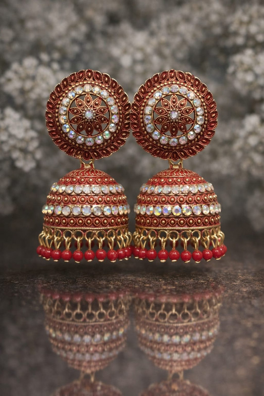 Royal Ruby Red Jhumka