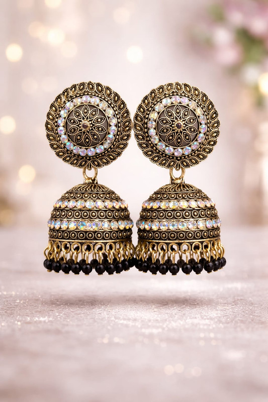 Royal Noir Gold Jhumka