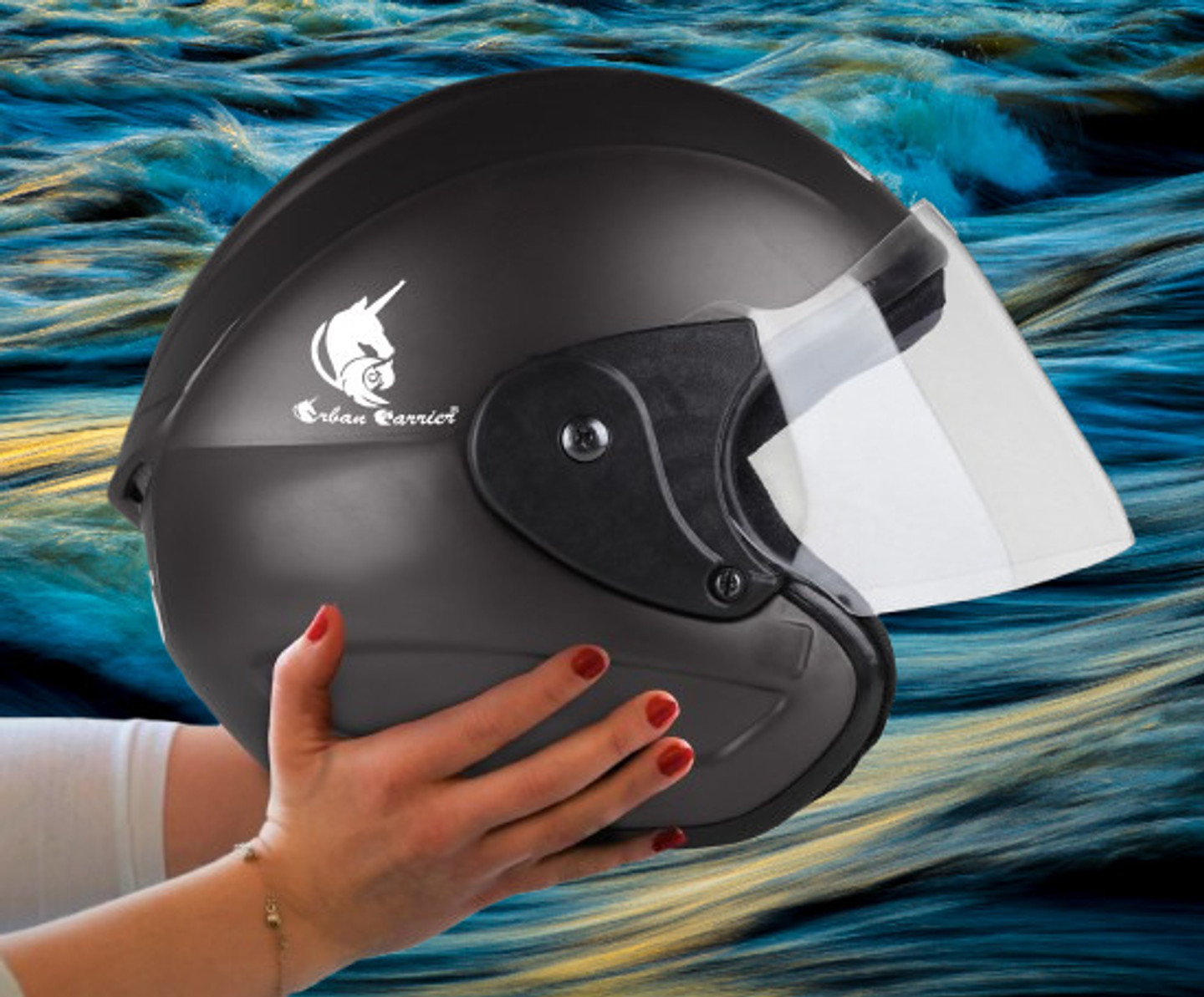 urban carrier ABS Material Half Face Plain Visor Helmet, UV Scratch Resistance Motorbike Helmet (Grey)