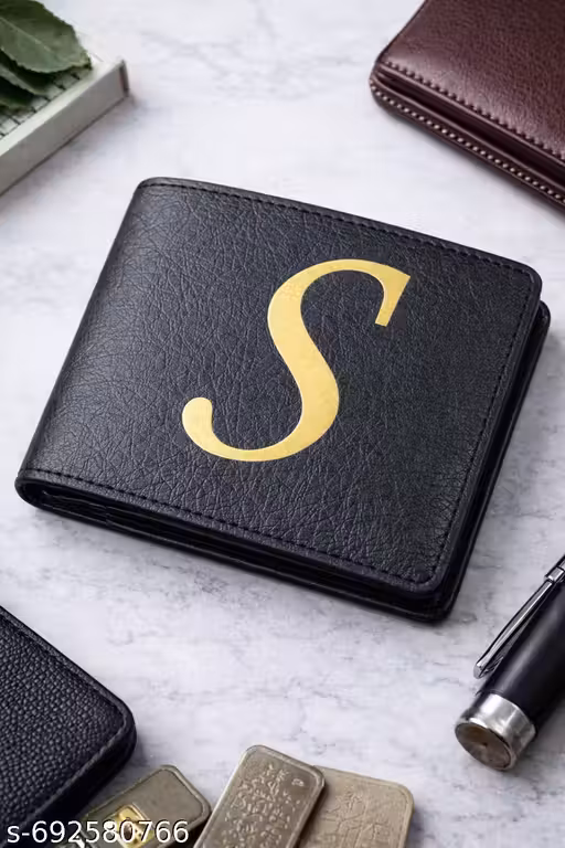 The "S" Initial Signature Men’s Personalized Wallet With Multi Card Holder