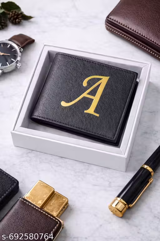 The "A" Initial Signature Men’s Personalized Wallet With Multi Card Holder