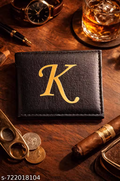 The "K" Initial Golden Signature Men’s Personalized Wallet With Multi Card Holder