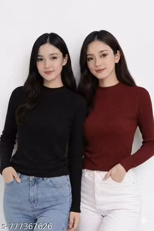 Top for women, top for girls, top for women, top for regular use, girls top for office use, plain top, regular top, classic top, combo pack of 2