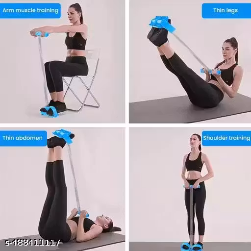 Powerful Spring Drawstring Tummy Trimmer Portable Home Gym Fitness Pull Rope Spring Foot Pedal Abdomen Leg Exerciser Abdomen Waist Leg Stretching Slimming