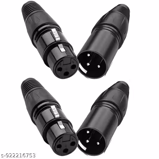 Anil Electronics 3 Pin XLR Solder Type Connector, 2 Male and 2 Female Plug Cable Connector Microphone Audio Socket, Pair - 2 (Total Pcs 4)