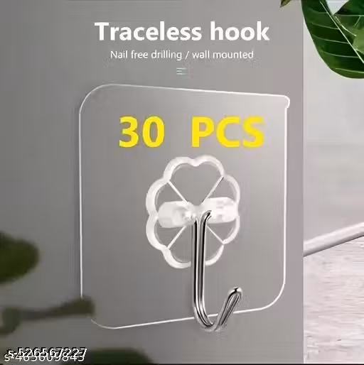 Super Quality Adhesive Hooks For Wall Hanging (Pack 30)