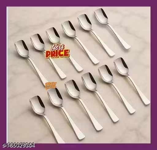 Steel Set of 12 Pcs Ice-Cream Spoons