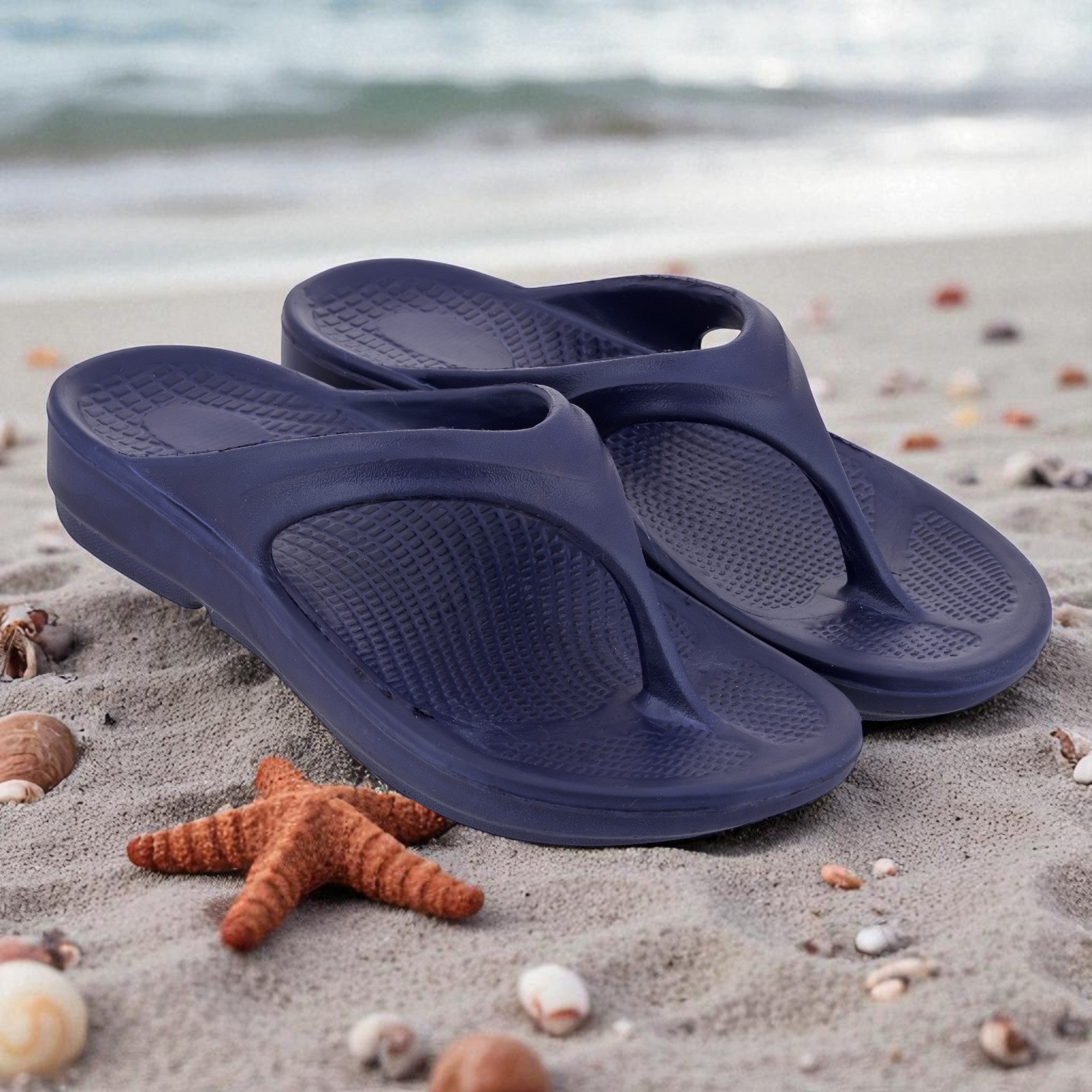 Women navy slides