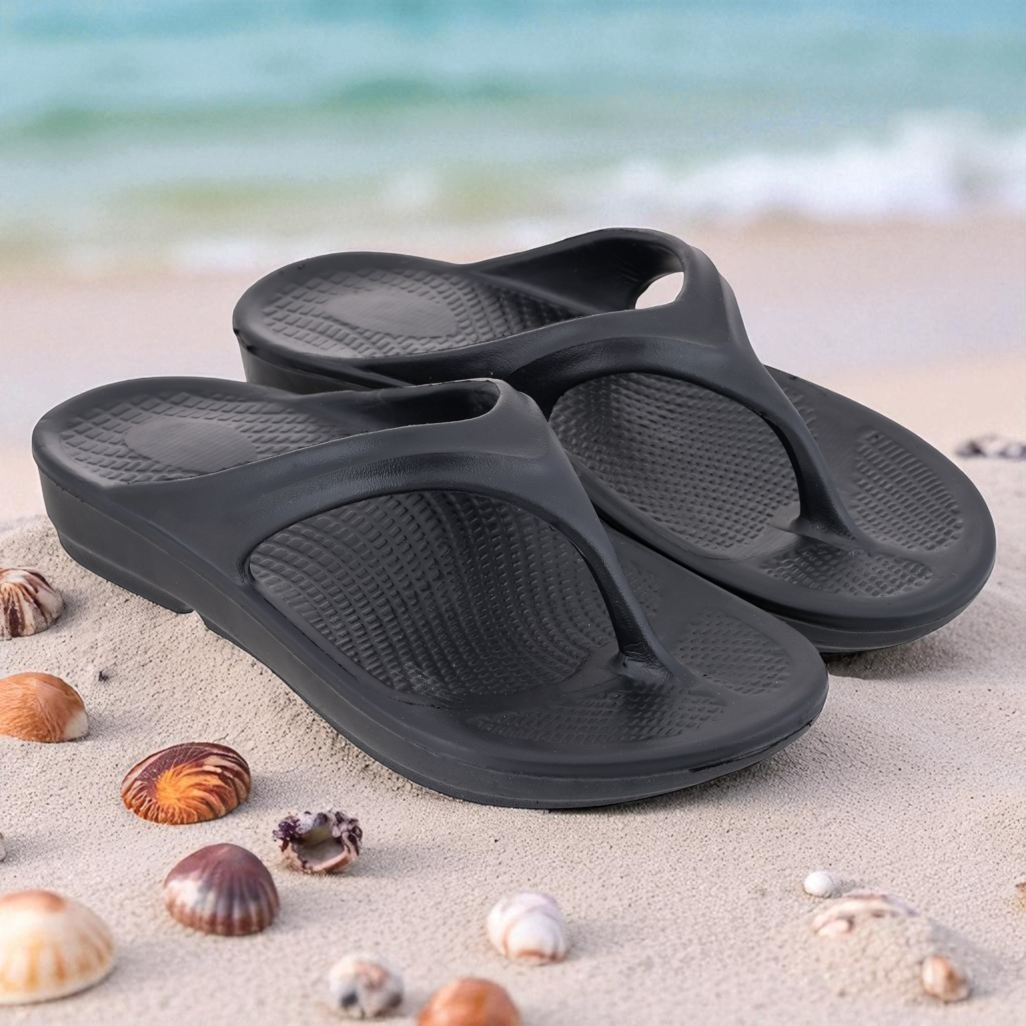 Women black  flip flops