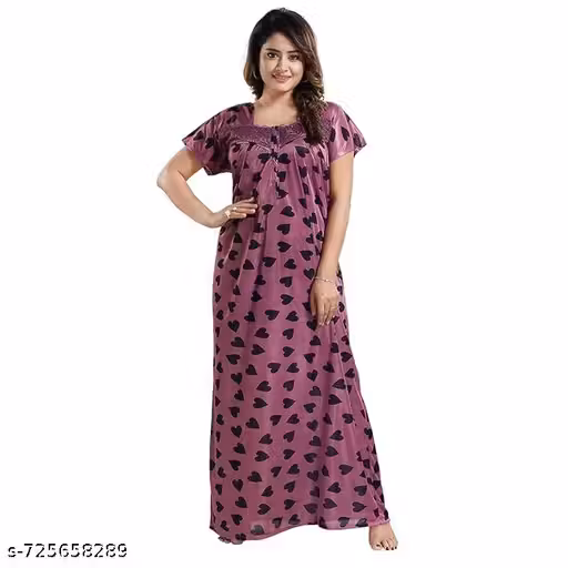 LUVTEX Printed Women Nighty Purple