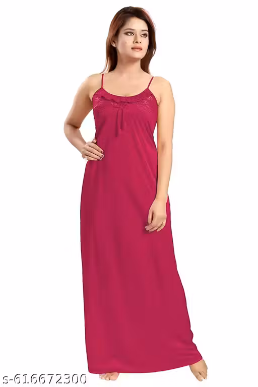 LUVTEX Women Satin Premium 28 Gaze Nighty Rani
