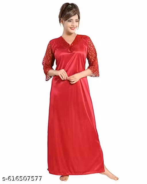 LUVTEX Women Nighty Maroon