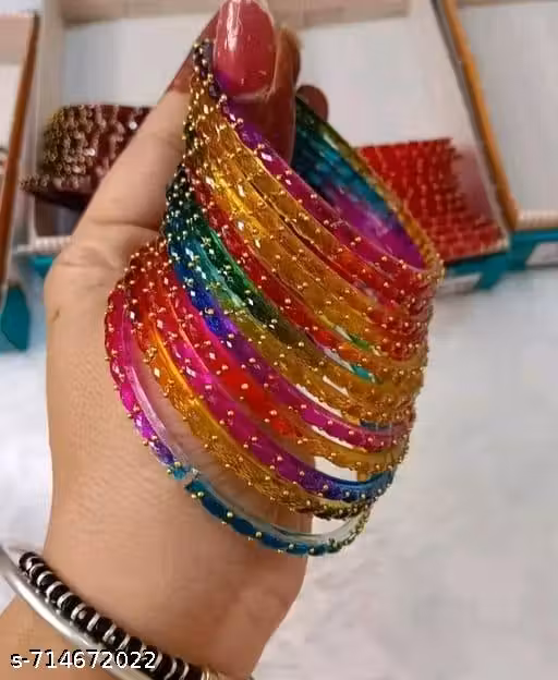 Raindrop bangles With Premium Quality SPEEDY SHOPPERS FANCY BANGLES GLOSSY FINISH SET OF 12.
