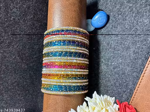 Speedy shoppers raindrop Bangles Multicolour Set for womens —Traditional, Ethnic and stylish Indian jwellery set of 24.