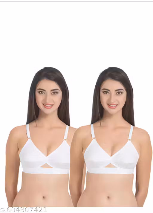 Women Everyday Comfort Cotton Bra | Non Padded Non Wired | Soft & Breathable | Full Coverage | Pack of 2 (White)