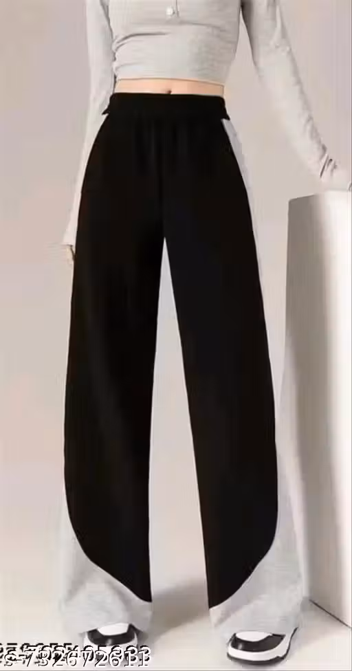 Women's Stylish Mid-Waist Relaxed Fit Fleece trouser Pants