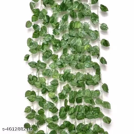 Real Pbr Artificial Garland Money Creeper | Wall Hanging | Special Occasion Decoration | Office | Festival Theme Decorative | Length 8 Feet Pack of 2 Strings Artificial Plant Green Wild