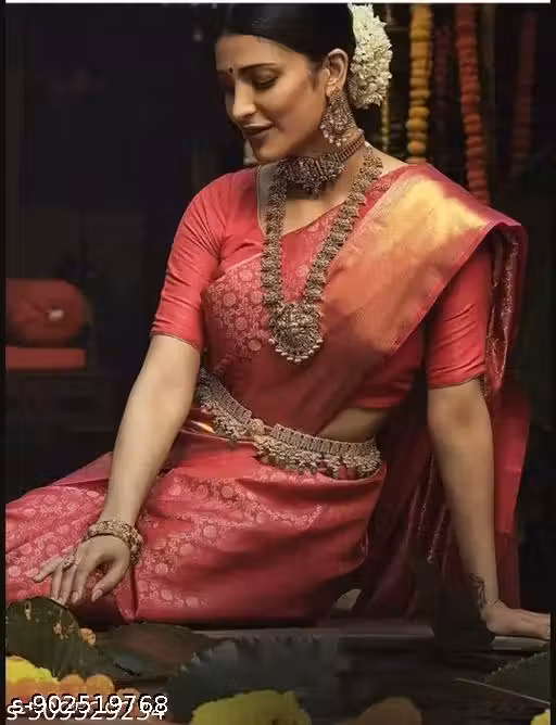 Katan double zari work banarasi saree