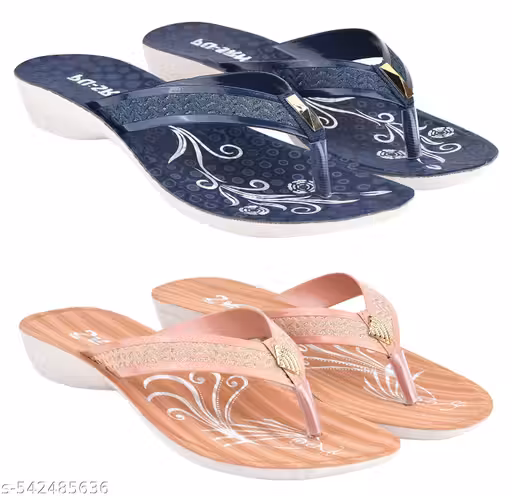 Astel Multicolor Combo of Women's Slippers and Flipflop - Pack of 2