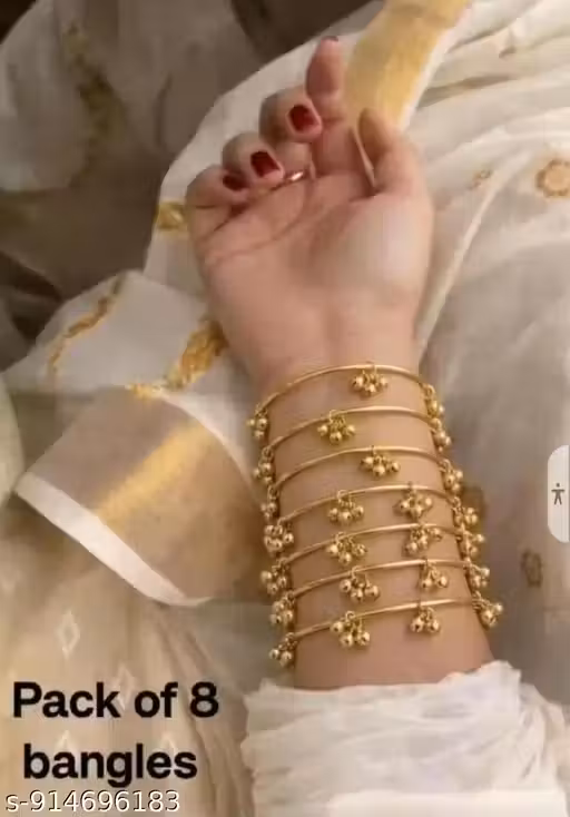 8 pcs Kashmiri Traditional Replica Ghungaharoo Bangles Set for Women | Ethnic Oxidized Ghungaharoo Churi | Handmade Boho Kashmiri Churi & Bangle | Festival Wedding Wear Traditional Jewelry (Pack of 8) | Traditional Indian Chudi Set | Bridal Mehendi Haldi