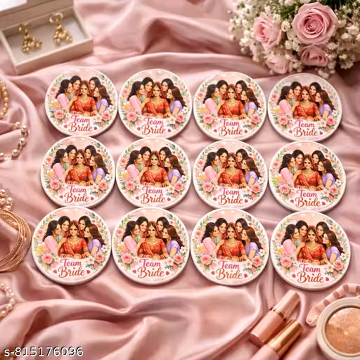 Team Bride Brooch Badge Pack of 12 | Bridal Shower Badge for Bridesmaids | Bachelorette Party Brooch Pin | Wedding Function Accessories | Bride Tribe Badge | Girls Squad Bridal Party Decoration Brooch Pins for Haldi Mehndi Celebration