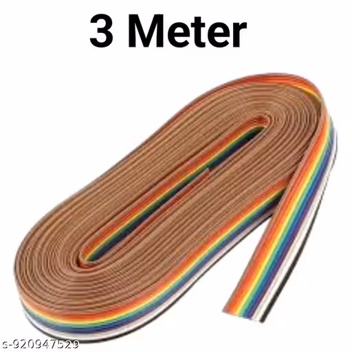 Manoj Traders (3 Meters) 10 Core Rainbow Color 14/36 Size Flat Ribbon Wire Cable for Lab Testing, Electric wire, Science Experiment Kit