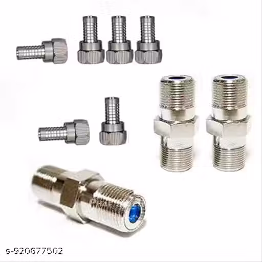 Manoj Traders Rg6, Coax Cable Connector (Pack of 3), F-Type Dth, Dish Antenna Cable Extension Adapter Connects Two Coaxial Dish Cables Jointer (Pack of 6) With Male Pin (Pack of 9)